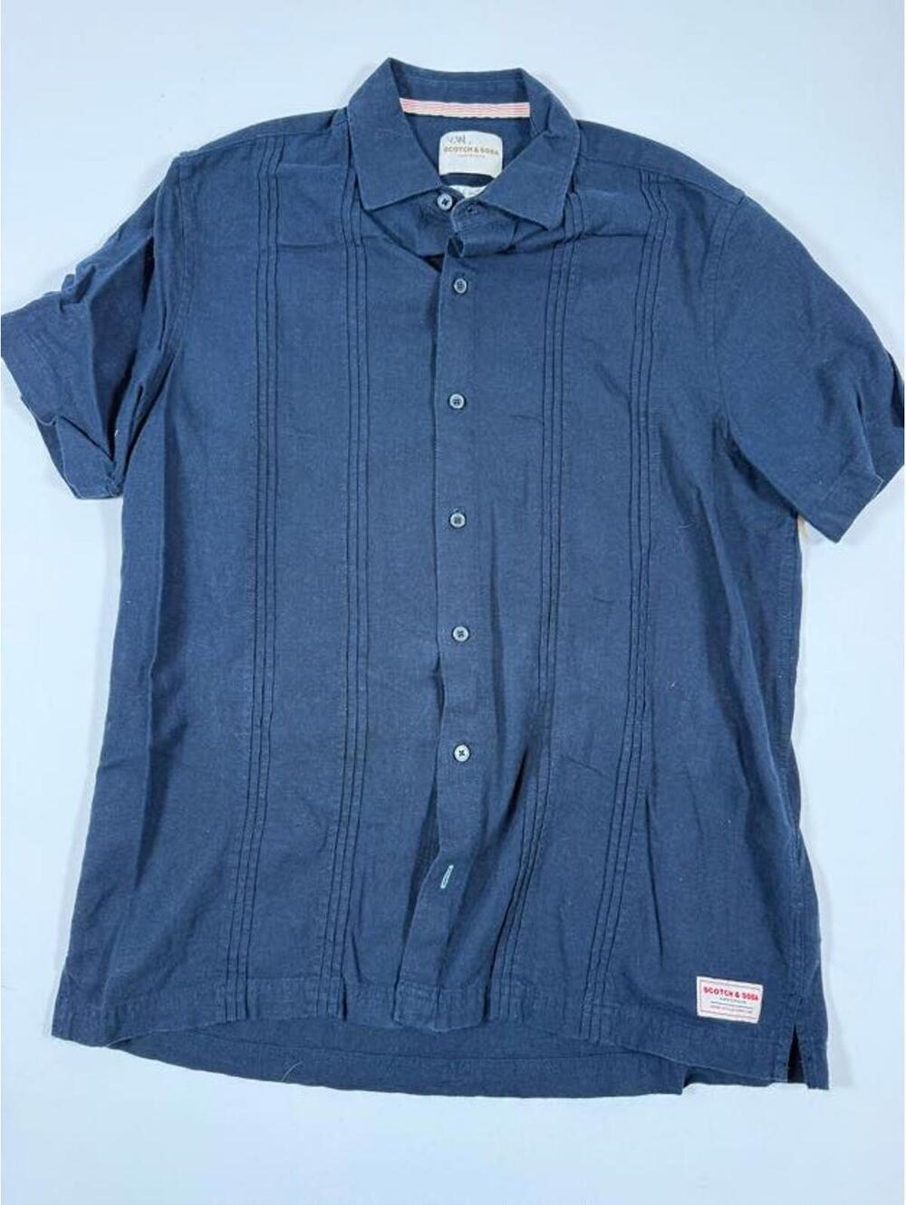 Scotch & Soda Men's Blue Short Sleeve Button-Up Shirt Size M